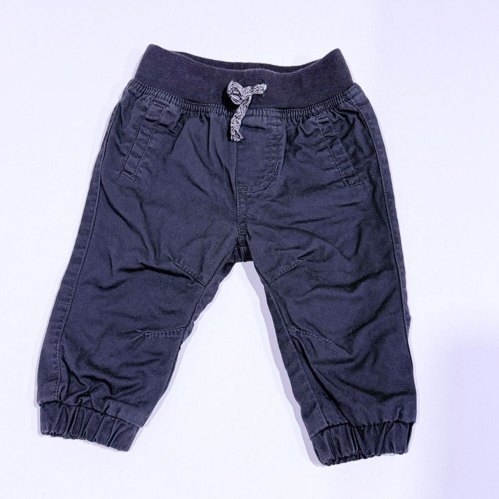 Carters Jogger Baby Boys 0-3 Months Olive Green Drawstring Chino Pull On Casual